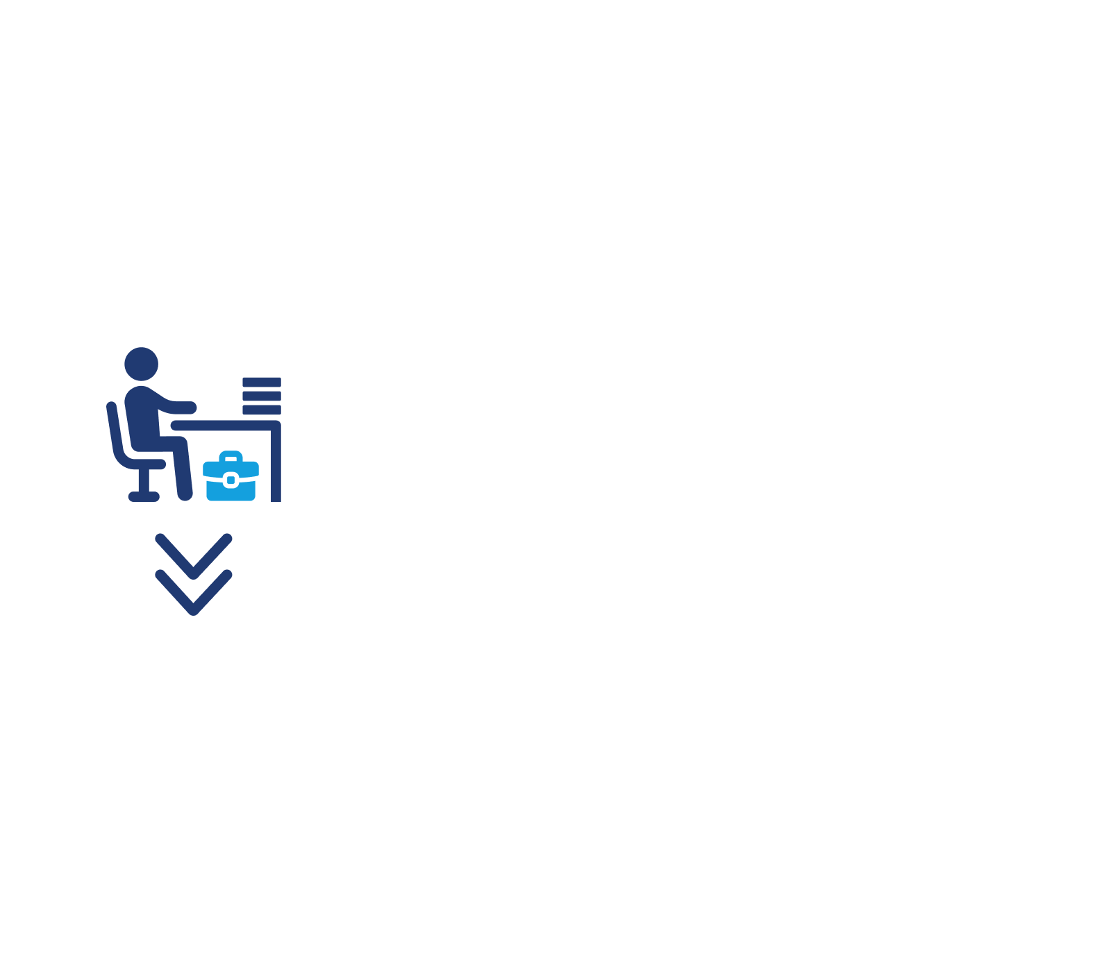 Person at their desk icon